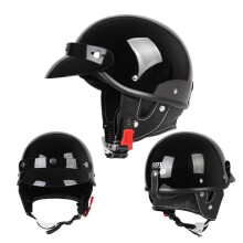 Helmet accessories Summer Retro Half Helmet Harley,S,Hoarse black
