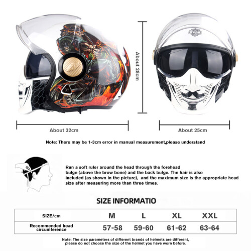 Helmet accessories Full Face Half Helmet Motorcycle,L,18 2