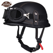 Helmet accessories Leather Motorcycle Helmet Men Casco,L,296 Black Helmet
