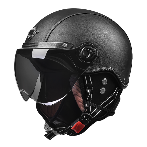 Helmet accessories Helmets for Man Leather Retro,brown white lens2
