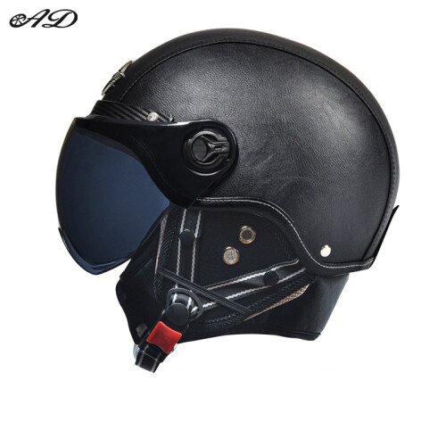 Helmet accessories Helmets for Man Leather Retro,brown white lens2 2