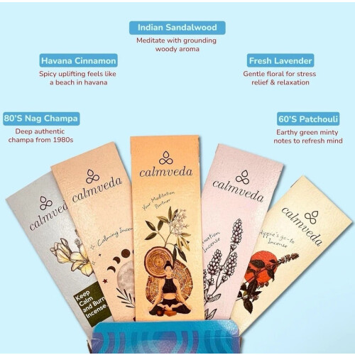 Calmveda Ōm Meditation 5 Variants 60Sticks Incense 1