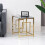 AINPECCA Gold 3Pcs Nesting Table Sets Black Glass End Table 9