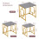 AINPECCA Gold 3Pcs Nesting Table Sets Black Glass End Table 7
