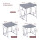 AINPECCA Silver 3Pcs Nesting Table Set Tempered Grey Glass 7