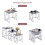 AINPECCA Silver 3Pcs Nesting Table Set Tempered Grey Glass 2