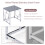 AINPECCA Silver 3Pcs Nesting Table Set Tempered Grey Glass 4
