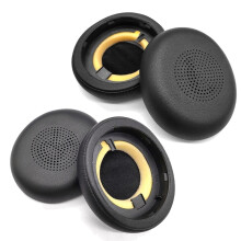 Leather Replacement Ear Pads compatible for Jabra ELITE 45H Evolve2,Black