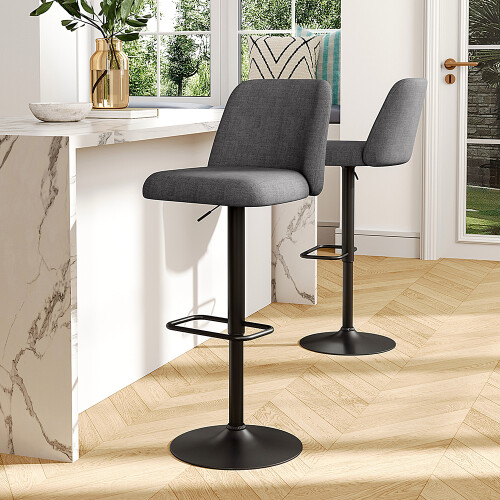 Living And Home Set of 2 Height Adjustable Swivel Bar Stools 2