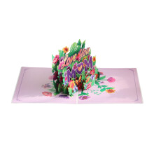 Cartes de papier de voeux 3D élégantes pour la fête des mères