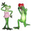 Figurines de couple de grenouilles,-grenouille de cour 2