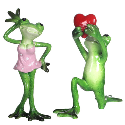 Figurines de couple de grenouilles,-grenouille de cour 1