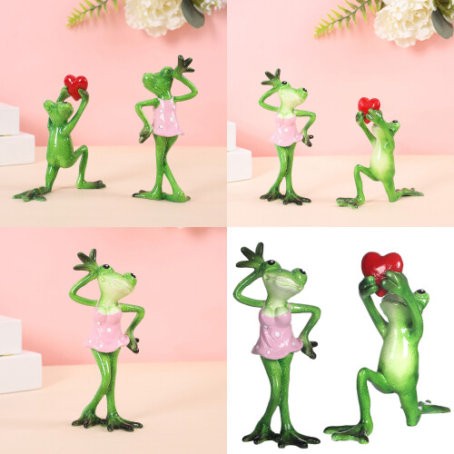 Figurines de couple de grenouilles,-grenouille de cour 2