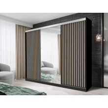 (BLACK, 250CM) FHI-kingston Modern Sliding Door Wardrobe