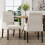 Living And Home Linen Modern Upholstered Dining Chair, Beige 2