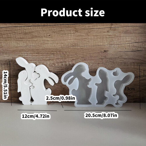 Hasenfamilie Silikon-Kerzenformen, 3D-Kaninchen, 2