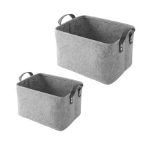 Set mit 2 Filz-Aufbewahrungsboxen für Kleidung und verschiedene