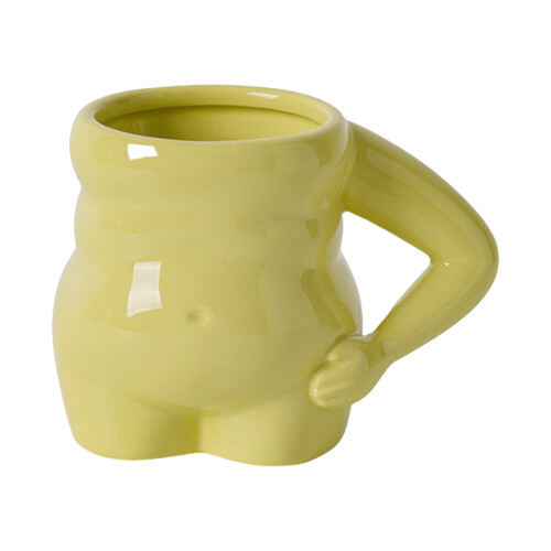 Einzigartige bauchförmige Keramiktasse, stabile-Melonengrün