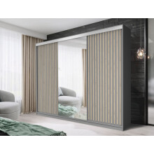 (GREY, 250CM) FHI-kingston Modern Sliding Door Wardrobe