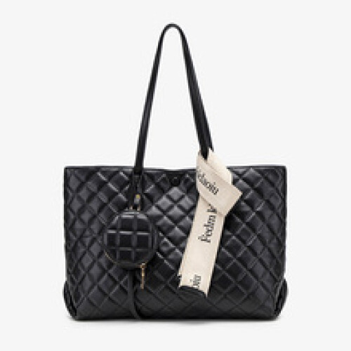 (Black) Large Capacity Shoulder Tide Printed Tote 2