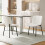 Living And Home 2Pcs Teddy Fleece Upholstered Dining Chairs 2
