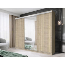 (OAK, 250CM) FHI-kingston Modern Sliding Door Wardrobe