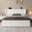 Beige Velvet King Storage Bed with USB-C Charging 3