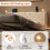 Beige Velvet King Storage Bed with USB-C Charging 6