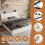 Beige Velvet King Storage Bed with USB-C Charging 7
