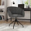 Living And Home Linen Upholstered Modern Swivel Chair, Grey 2