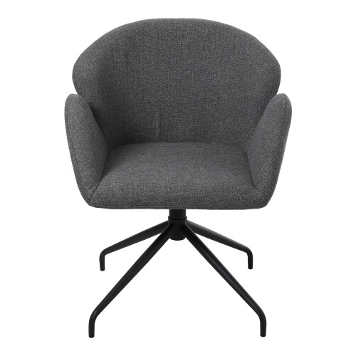 Living And Home Linen Upholstered Modern Swivel Chair, Grey 2