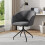 Living And Home Linen Upholstered Modern Swivel Chair, Grey 1