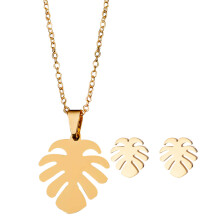Conjunto Colar E De Monstera Premium