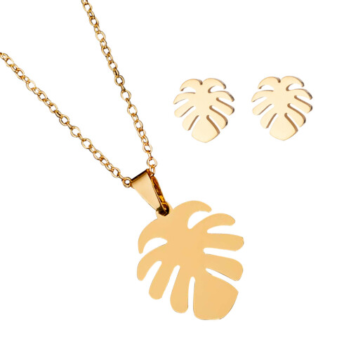 Conjunto Colar E De Monstera Premium 2