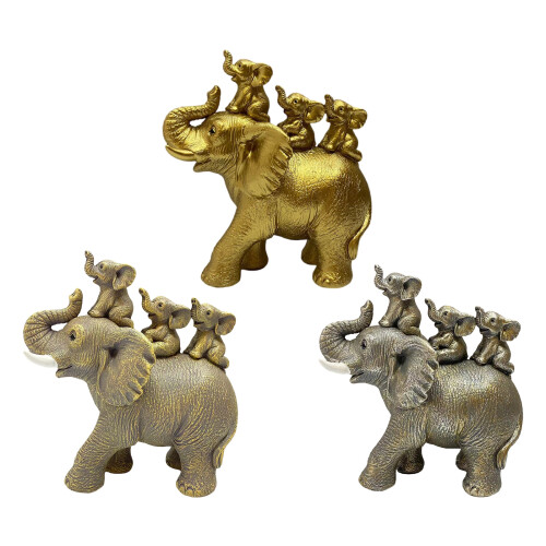 Decorative Elephant Statue Table Collectible Resins-Silver 1