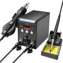 700W 2-in-1 Hot Air Rework & Soldering Station with Digital Display Adjustable Temperature 100-500°C for Electronics Repair, PCB & SMD