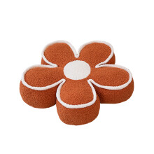 Plush Flower Cushion Pillow Soft And Comfortable-brick red