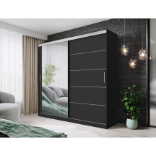 (120cm, Black) FHI-IBIZA Modern Sliding Door Wardrobe
