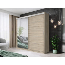 (203cm, Oak) FHI-IBIZA Modern Sliding Door Wardrobe