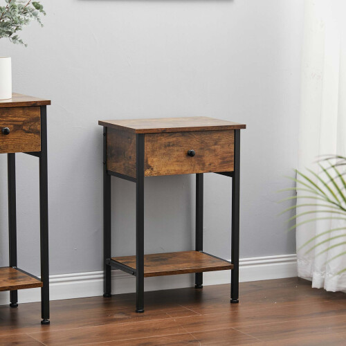 Living And Home Industrial Side Table with Drawer for Living Room 1