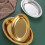 Stainless Steel Fish Tray Dish Oval Platter-Silver medium size 7