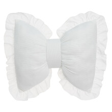 Cute Bows Shape Throw Pillow Breathable Car Backrest-White