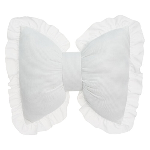 Cute Bows Shape Throw Pillow Breathable Car Backrest-White