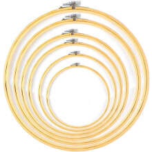 Cross Stitch Hoop Rings For Nature Bamboo Projects, Embroidery Hoops With Good Flexibility For Wide Variety Of Sizes (6PCS)
