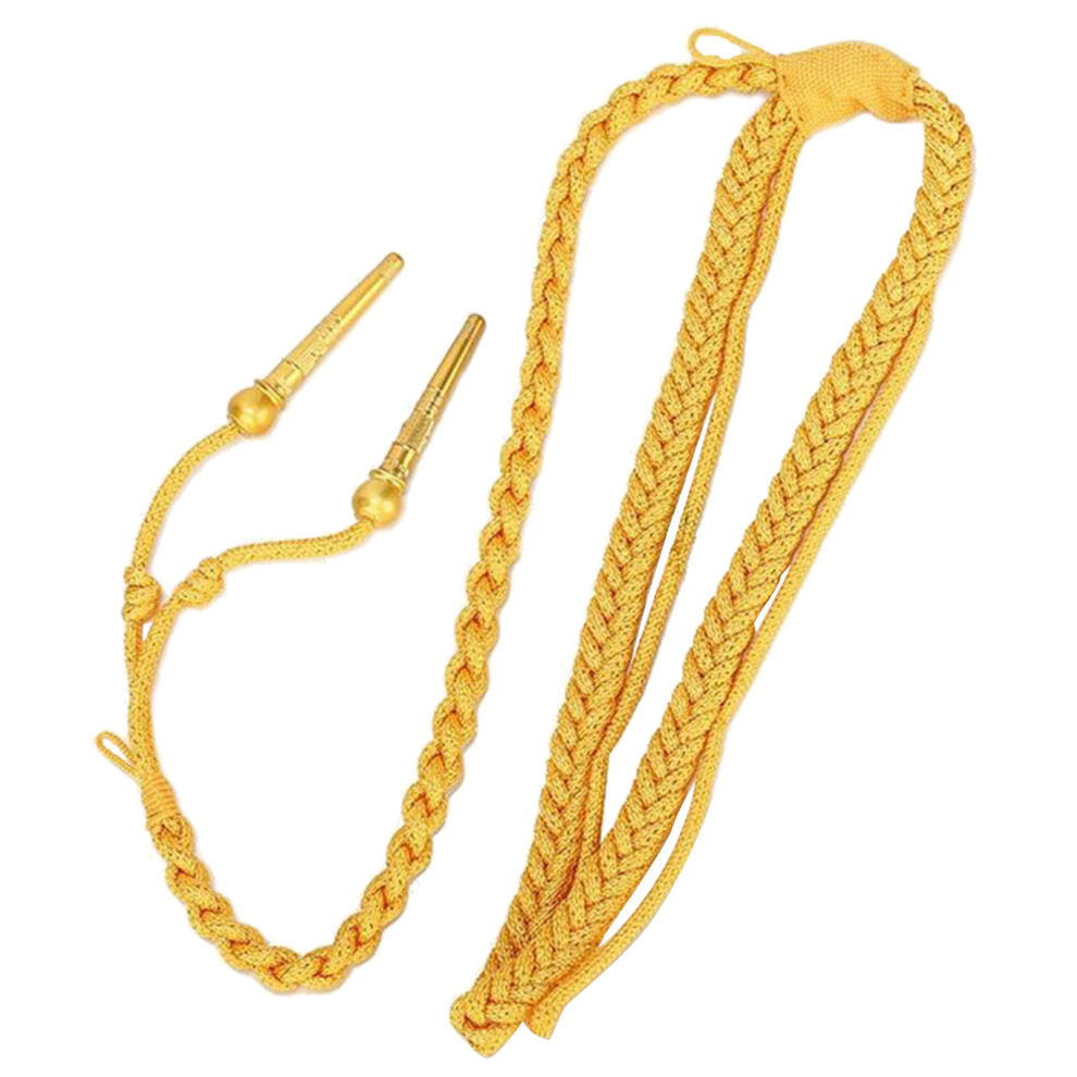 Shoulder Epaulet Braids Uniform Epaulettes-Round Head Yellow 7696000735870