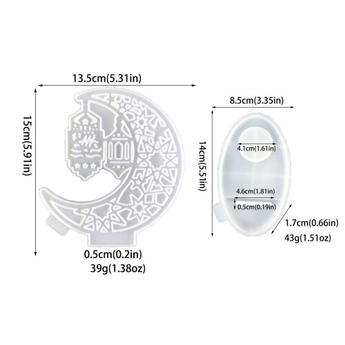 Moon Shape Candle Holder Molds with Base for Making Candlestick 2
