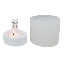 Silicone Molds Cats Candle Holder Resins Molds DIY-A