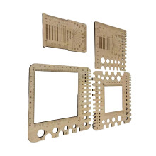 Wood Knitting Gauge Ruler Knitting Needle Gauge Square-H