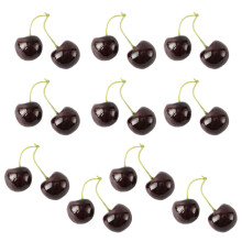 10 Pair False Cherries Simulations Cherries Fruit-Black