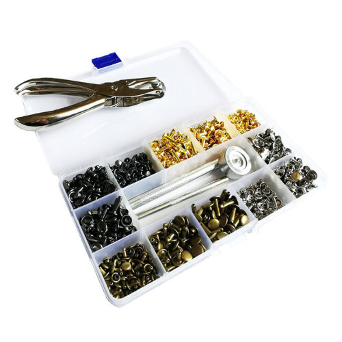 180Sets Leather Rivets Set, 4 Color 6mm/8mm/12.0mm Leather
